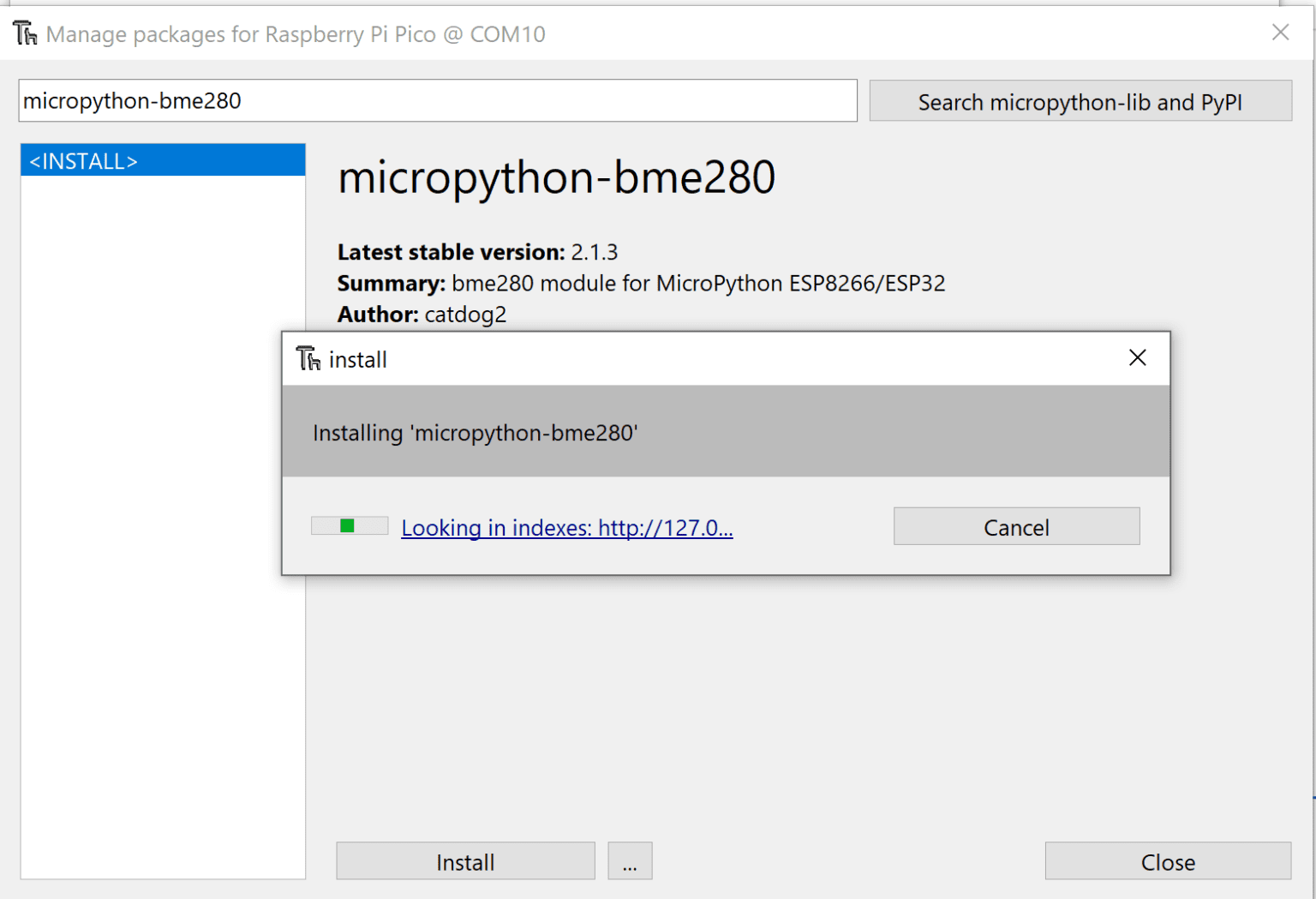Raspberry Pi Pico – BME280 Interface on I2C Bus - Mutex Firmware